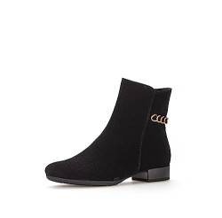 Gabor Damen Ankle Boots, Frauen Stiefeletten,Komfortable Mehrweite (H),bootee,booties,halbstiefel,kurzstiefel,schwarz (Mic/gold),39 EU / 6 UK von Gabor