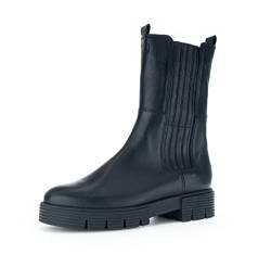 Gabor Damen Chelsea Boots, Frauen Stiefeletten,Wechselfußbett,Komfortable Mehrweite (H),schlupfstiefel,stiefel,schwarz (Micro),40 EU / 6.5 UK von Gabor