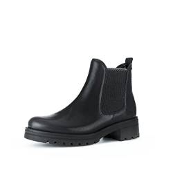 Gabor Damen Chelsea Boots, Frauen Stiefeletten,Wechselfußbett,Moderate Mehrweite (G),bootee,booties,halbstiefel,schwarz (Micro),40.5 EU / 7 UK von Gabor