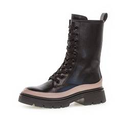 Gabor Damen Combat Boots, Frauen Stiefeletten,Wechselfußbett,Best Fitting,kurzstiefel,uebergangsschuhe,schwarz/dark-nude,41 EU / 7.5 UK von Gabor