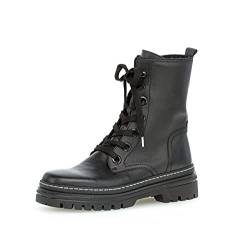 Gabor Damen Combat Boots, Frauen Stiefeletten,Wechselfußbett,Best Fitting,winterstiefel,winterschuhe,gefüttert,schwarz (weiss),38 EU / 5 UK von Gabor