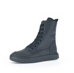 Gabor Damen Combat Boots, Frauen Stiefeletten,Wechselfußbett,Komfortable Mehrweite (H),winterstiefel,bootee,schwarz (Flausch),40.5 EU / 7 UK von Gabor