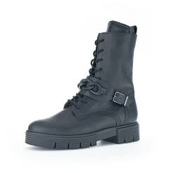 Gabor Damen Combat Boots, Frauen Stiefeletten,Wechselfußbett,Komfortable Mehrweite (H),winterstiefel,stiefel,schw.(Fl/schwmatt),37.5 EU / 4.5 UK von Gabor