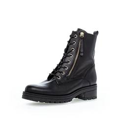 Gabor Damen Combat Boots, Frauen Stiefeletten,Wechselfußbett,Moderate Mehrweite (G),booties,halbstiefel,schw(Flausch/gold),38 EU / 5 UK von Gabor