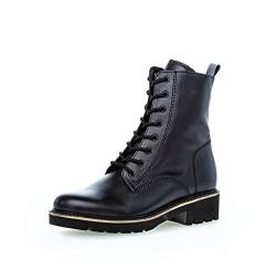 Gabor Damen Combat Boots, Frauen Stiefeletten,Wechselfußbett,Moderate Mehrweite (G),schnürstiefel,bootee,schw.(Micro/uni),38.5 EU / 5.5 UK von Gabor