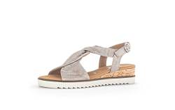 Gabor Damen Keilsandalen, Frauen Sandalen,Moderate Mehrweite (G),keilabsatz,wedge-heel,bequem,flach,muschel(Kork/crem),42 EU / 8 UK von Gabor