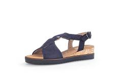 Gabor Damen Keilsandalen, Frauen Sandalen,Moderate Mehrweite (G),wedge-heel,bequem,flach,sommerschuhe,blue (Kork/schw.),37 EU / 4 UK von Gabor