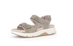 Gabor Damen Klassische Sandalen, Frauen Sandalen,Wechselfußbett,Moderate Mehrweite (G),bequem,sommerschuhe,salvia/leinen,40 EU / 6.5 UK von Gabor