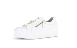 Gabor Damen Low-Top Sneaker, Frauen Halbschuhe,Wechselfußbett,Best Fitting,Freizeitschuhe,Turnschuhe,Laufschuhe,Weiss (Gold),38 EU / 5 UK von Gabor