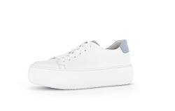 Gabor Damen Low-Top Sneaker, Frauen Halbschuhe,Wechselfußbett,Best Fitting,Sportschuhe,Freizeitschuhe,Turnschuhe,Weiss/aquamarin,38 EU / 5 UK von Gabor