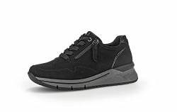 Gabor Damen Low-Top Sneaker, Frauen Halbschuhe,Wechselfußbett,Komfortable Mehrweite (H),Keilabsatz,Wedge Heel,schwarz,38 EU / 5 UK von Gabor