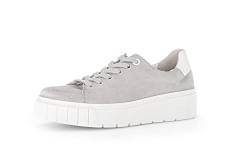 Gabor Damen Low-Top Sneaker, Frauen Halbschuhe,Wechselfußbett,Komfortable Mehrweite (H),Plateausohle,Light Grey/Weiss,38 EU / 5 UK von Gabor