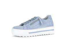 Gabor Damen Low-Top Sneaker, Frauen Halbschuhe,Wechselfußbett,Moderate Mehrweite (G),Freizeitschuhe,schnürschuhe,Azur,37.5 EU / 4.5 UK von Gabor