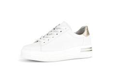 Gabor Damen Low-Top Sneaker, Frauen Halbschuhe,Wechselfußbett,Moderate Mehrweite (G),Plateausohle,Turnschuhe,Offwhite/Platino,37.5 EU / 4.5 UK von Gabor