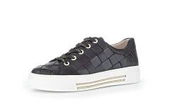 Gabor Damen Low-Top Sneaker, Frauen Halbschuhe,Wechselfußbett,Moderate Mehrweite (G),Strassenschuhe,Sportschuhe,schwarz (Gold),38 EU / 5 UK von Gabor