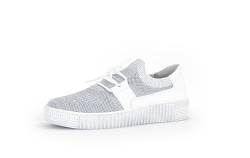 Gabor Damen Low-Top Sneaker, Frauen Halbschuhe,straßenschuhe,Strassenschuhe,Sportschuhe,Freizeitschuhe,grau/Weiss/Silber,44 EU / 9.5 UK von Gabor