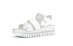 Gabor Damen Plateausandalen, Frauen Sandalen,Best Fitting,strandschuhe,plateausandaletten,dicke sohle,bequem,weiss/silber-kombi,41 EU / 7.5 UK von Gabor