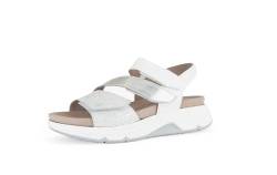 Gabor Damen Plateausandalen, Frauen Sandalen,Wechselfußbett,sommerschuhe,freizeitschuhe,offene schuhe,strandschuhe,silber/weiss,37.5 EU / 4.5 UK von Gabor