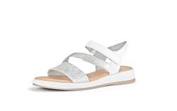 Gabor Damen Riemchensandalen, Frauen Sandalen,Leichte Mehrweite (G),freizeitschuhe,strandschuhe,sandaletten,bequem,silber/weiss,40 EU / 6.5 UK von Gabor