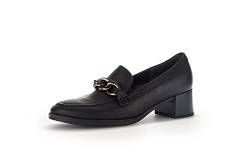 Gabor Damen Slipper, Frauen Slip On,Moderate Mehrweite (G),Slip-ons,Mokassins,Halbschuhe,Slides,Schlupfschuhe,schwarz(Uni+dgold),40 EU / 6.5 UK von Gabor