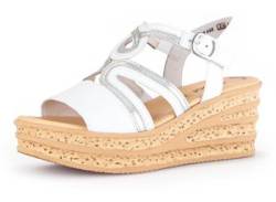 Keilsandalette GABOR Gr. 37, silberfarben (weiß, silberfarben) Damen Schuhe Sandaletten von Gabor