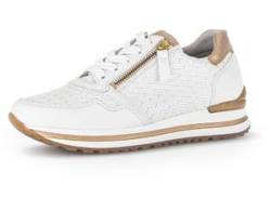 Keilsneaker GABOR "TURIN" Gr. 39, weiß (weiß, platinfarben) Damen Schuhe Sneaker von Gabor