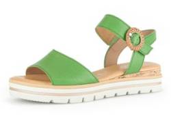 Sandalette GABOR "RHODOS" Gr. 37, grün (apfelgrün) Damen Schuhe Sandaletten Sommerschuh, Sandale, Keilabsatz, mit Klettverschluss, Weite G von Gabor