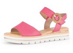 Sandalette GABOR "RHODOS" Gr. 37, pink Damen Schuhe Sandaletten Sommerschuh, Sandale, Keilabsatz, mit Klettverschluss, Weite G von Gabor
