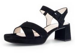Sandalette GABOR "TUNIS" Gr. 38, schwarz Damen Schuhe Sandaletten Sommerschuh, Sandale, Blockabsatz, Abendschuh, in Schuhweite G von Gabor