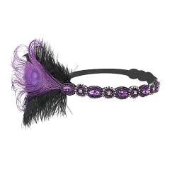 Gadpiparty 2 Stück Pfauen-Stirnband Flapper-Kopfbedeckung Stirnbänder Für Mädchen Haargummis Für Frauen Pfauen-Dekor Haarschmuck Für Frauen Stirnband Schwarz Vintage-Stirnband von Gadpiparty