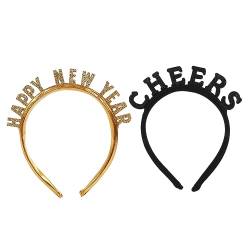 Gadpiparty 2st Frohes Neues Stirnband Haarbänder Für Die Neujahrsparty 2021 Party-stirnband Kopfschmuck Für Die Neujahrsparty Silvester-party-kostüm Kind Kopfhörer Weihnachten Plastik von Gadpiparty