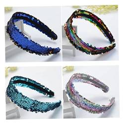 Gadpiparty Paillettenband Glitzer Stirnband Haarschmuck Aus Pailletten Breites Pailletten-stirnband Meerjungfrau-pailletten-stirnband Bling-glitzer-haarband Blitz Fräulein Dekorationen von Gadpiparty