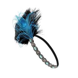 Gadpiparty Pfauenfeder-stirnband 1920er Stirnband Tolle Gatsby-kopfbedeckung Make-up-stirnband Retro-stirnband Flapper-kopfbedeckung Haarschmuck Für Damen Abschlussball Braut von Gadpiparty