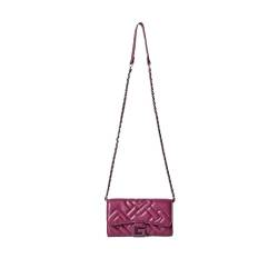 Gaelle Paris Wallet Bag Matelasse Geldbörse mit Schultergurt Damen GBADP4707 Lila Kunstleder mit Logo Anhänger, violett von Gaelle Paris