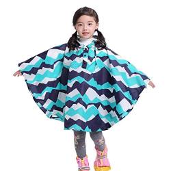 Gaga city Kinder Regencape, Regenmantel Regenponcho Regenjacke mit Kapuze Wasserdicht Regencape für Jungen Mädchen Blauer Gipfel/M von Gaga city