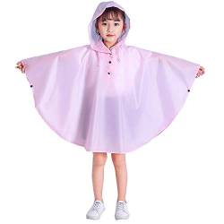 Gaga city Regencape Kinder, Unisex Kinder Regenponcho Faltbar Regenjacke Hell-Pink/XL von Gaga city