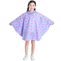 Gaga city Regencape Mädchen Regenponcho Jungen Kinder Regenponcho Umhang Rosa Gedruckt M/3-5 Jahre von Gaga city