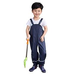 Gaga city Regenhose Kinder Regenlatzhose Regenoverall Buddelhose Jungen Outdoor Sport Hose wasserdichte Atmungsaktiv Matschhose Mädchen Dunkelblau/98/104 von Gaga city