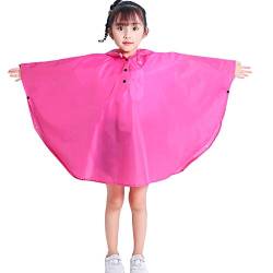 Gaga city Regenponcho Kinder Jungen Regen Poncho Wiederverwendbar Leichte Wasserdicht Regenmantel Rosa/L von Gaga city