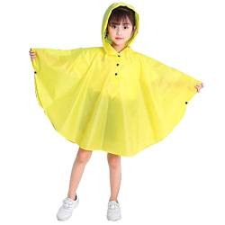 Gaga city Regenponcho Kinder Mädchen & Jungen Kids Regenmantel Regenjacke Regen Regenponcho Regencape Regenbekleidung Cute Unisex Regenjacke Regen Slicker Gelb/L von Gaga city