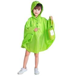 Regenjacke Kinder Mädchen Fahrrad Regencape Wasserdicht mit ärmeln Regenmantel Atmungsaktiv Gelb Unisex Regenbekleidung Schule Grünes Gras/L von Gaga city