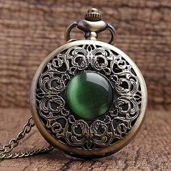 GagalU Jungen Bronze Hohl Imitation Jade Stein Halskette Anhänger Verziert Taschenuhr Smaragd Dekoration Präsentiert Chian Männer Frauen Geschenke von GagalU