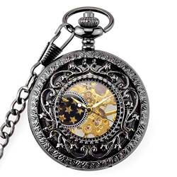 GagalU Skeleton mechanische Taschenuhr Männer antike Luxus Halskette Tasche & Taschenuhren Kette männliche Uhr von GagalU