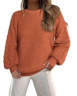 Gaharu Tunika Damen Langarm Winter Elegant Pulli Festlich Pullover Locker Damen Warm Strick Oberteil Damen Winter Warm Hoodie Frauen,Karamell,XL von Gaharu