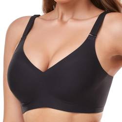 Gailife Atmungsaktiver BH Damen Ohne Bügel Bequem und weich Bustier Damen Unsichtbarer Schlaf BH mit zusätzlicher BH-Verlängerung Schwarz XL von Gailife