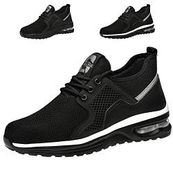 Gainsera Arbeitsschuhe Damen Herren Leichte Stahlkappenschuhe Atmungsaktive Sicherheitsschuhe Schwarz-Weiss 37 EU 235 von Gainsera