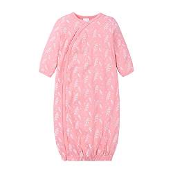 Baby Schlafkleid Langarm Schlafsack Säugling Mädchen Jungen Nachtwäsche Nachthemden Coming Home Outfit (6-12M, Blumen) von Gajaous