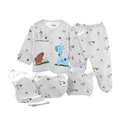 Gajaous 5 STÜCKE Neugeborene 0-3 M Jungen Mädchen Baby Baumwolle Kleidung Tops Hut Hosen Anzug Outfit Sets OneSize von Gajaous