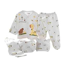 Gajaous 5 STÜCKE Neugeborene 0-3 M Jungen Mädchen Baby Baumwolle Kleidung Tops Hut Hosen Anzug Outfit Sets OneSize von Gajaous