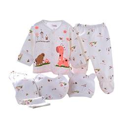 Gajaous 5 STÜCKE Neugeborene 0-3 M Jungen Mädchen Baby Baumwolle Kleidung Tops Hut Hosen Anzug Outfit Sets OneSize von Gajaous